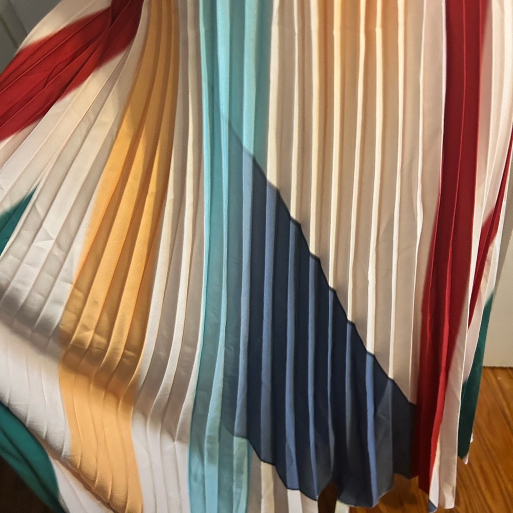 Womens Multicolor Strapless Maxi Dress by Flora size medium zips in back NWT - Picture 13 of 16
